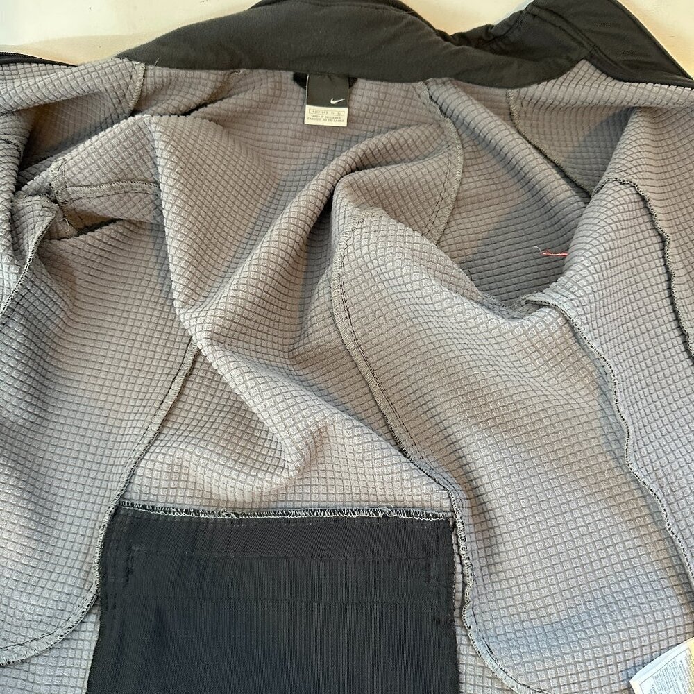 Vintage 90s Nike Full Zip Running Windbreaker Jacket Women’s Size L Gray Black - Picture 11 of 14